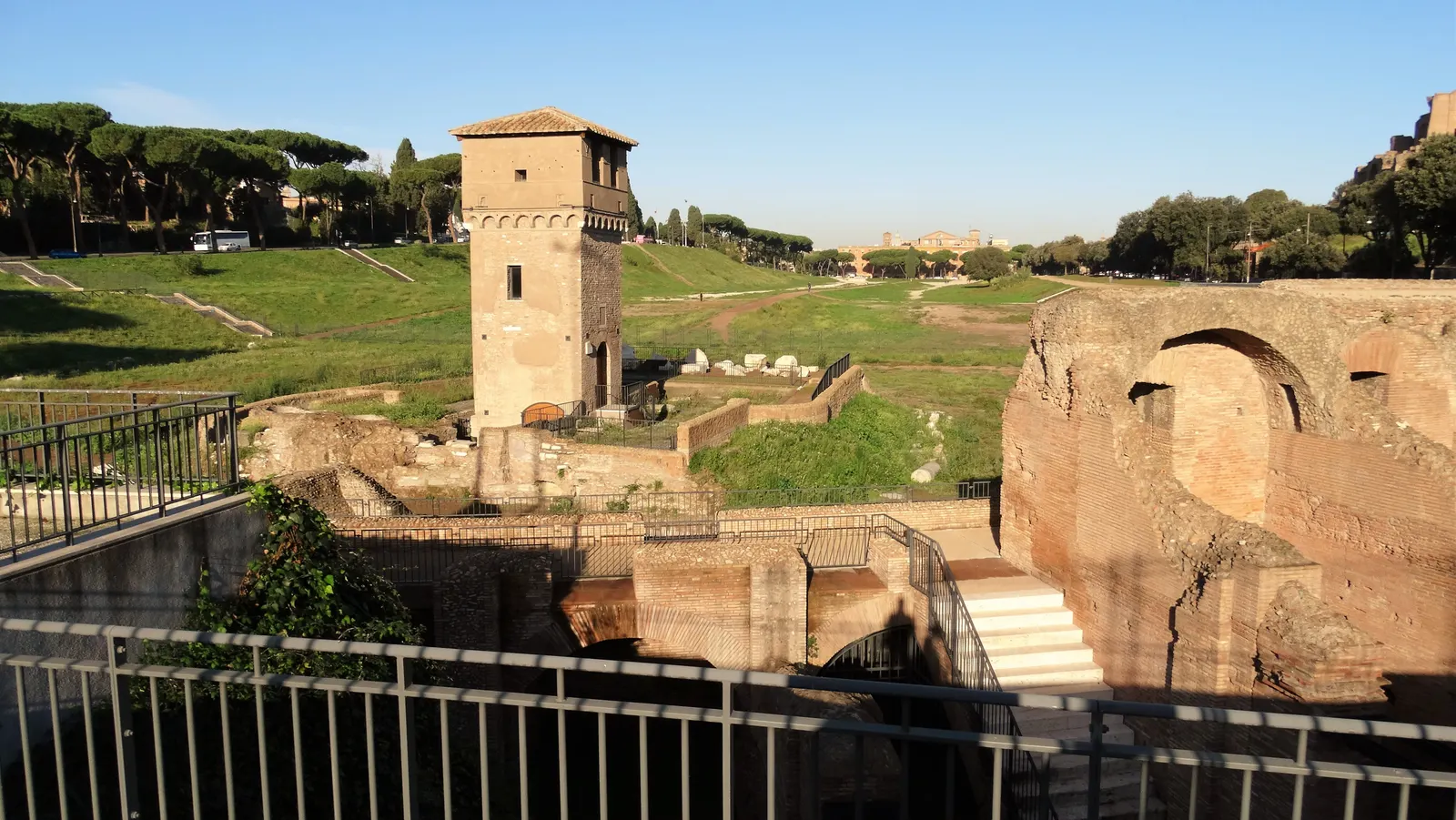 Brick remains and open green space at Rome’s Circus Maximus