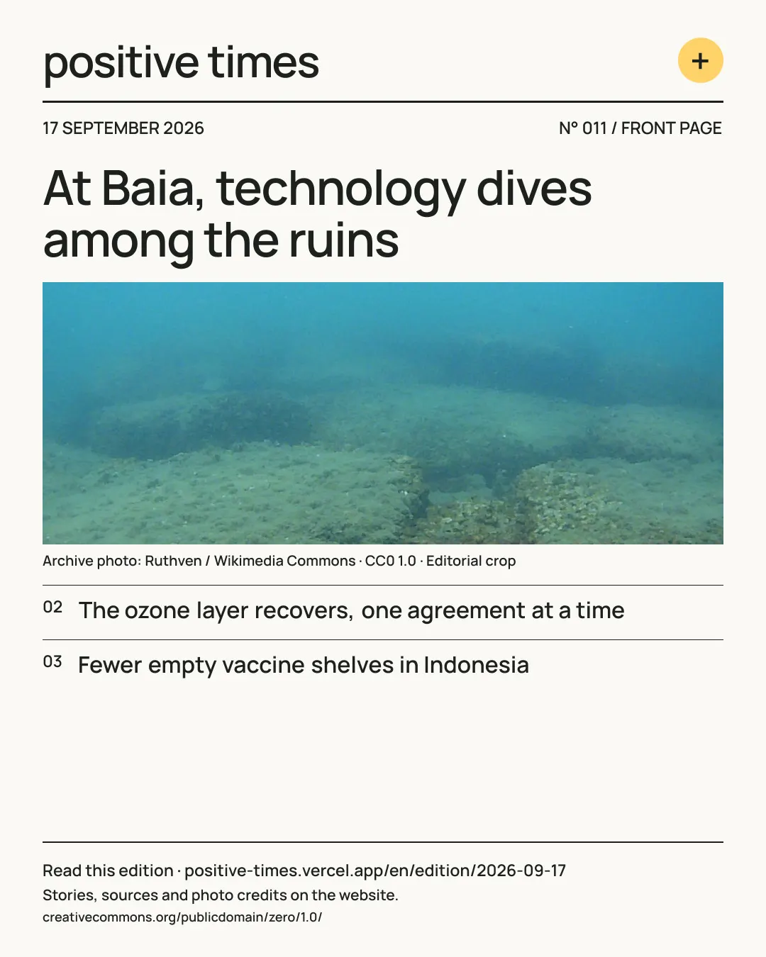 Positive Times front page · 17 September 2026